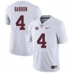 NCAA Men's Alabama Crimson Tide #4 Mark Barron Stitched College Nike Authentic White Football Jersey TH17W43BC